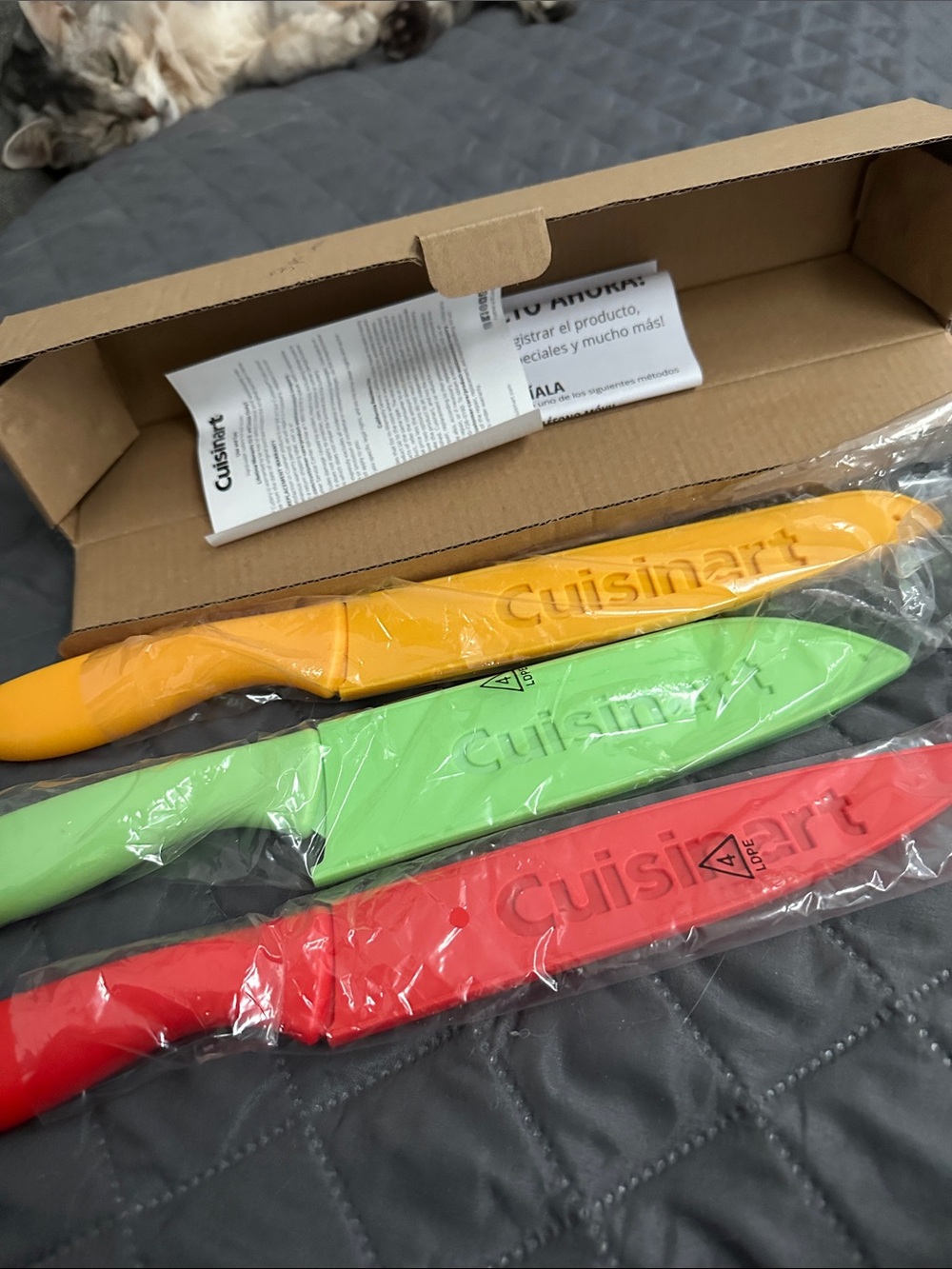 Cuisinart Knife Sheaths in Yellow, Green, Red - Set of 3 NEW!